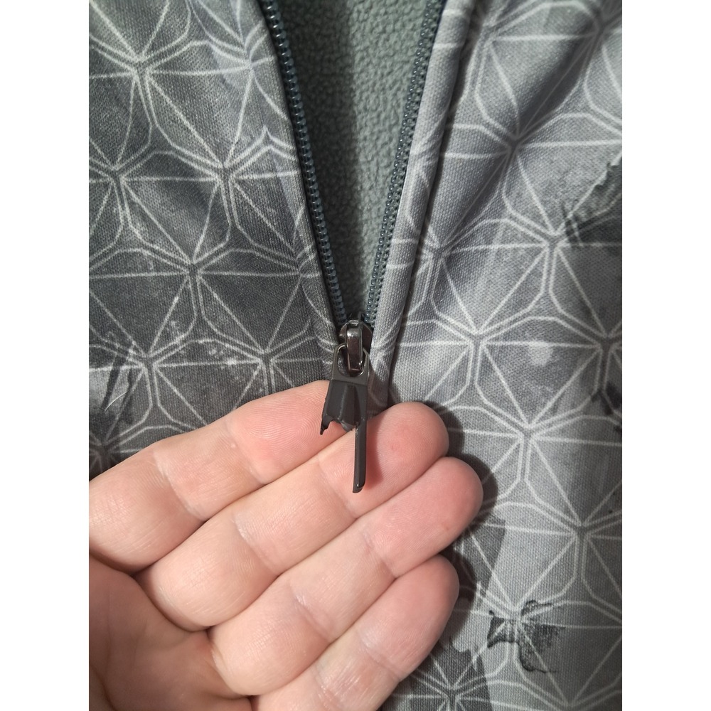 Chicago Bears Reebok Full Zip Hoodie Mens L Grey NFL Onfield Geometric Pattern - Picture 7 of 13